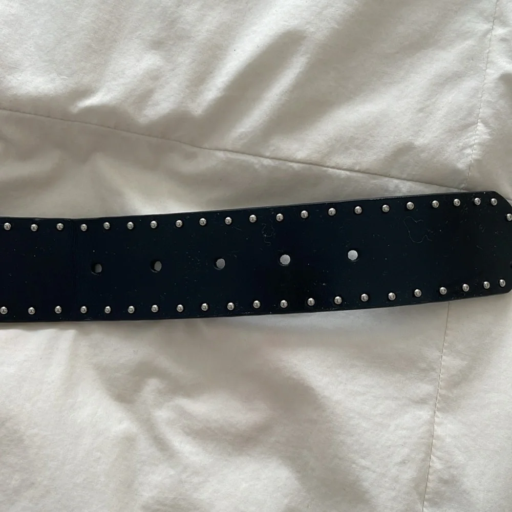 Vintage Calvin Klein Studded Belt Black Silver Ball Studs